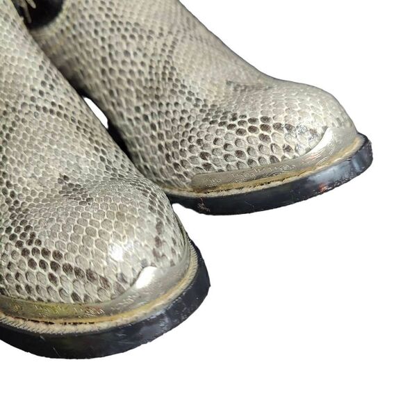 Honcho Cowboy Boots Snakeskin Embossed Leather Western Black Gray - Picture 10 of 16